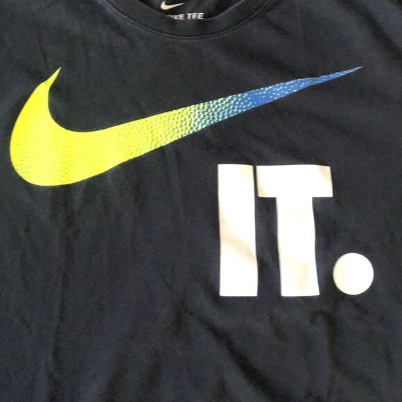 Nike Dri Fit Athletic Cut Cotton/Poly Swoosh Tee Shirt Large - Picture 3 of 9